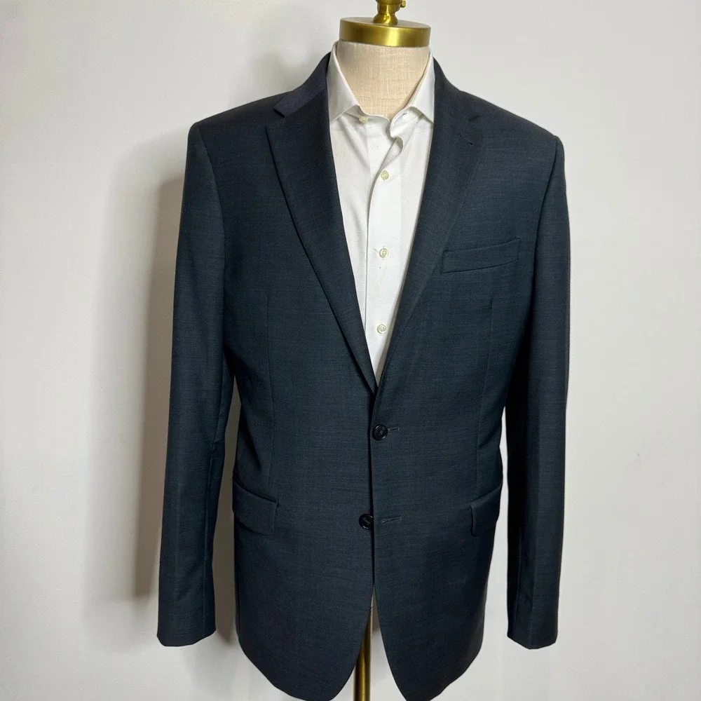 Jos A Bank 1905 Mens Gray Wool Blend‎ Blazer Jacket Size 42L